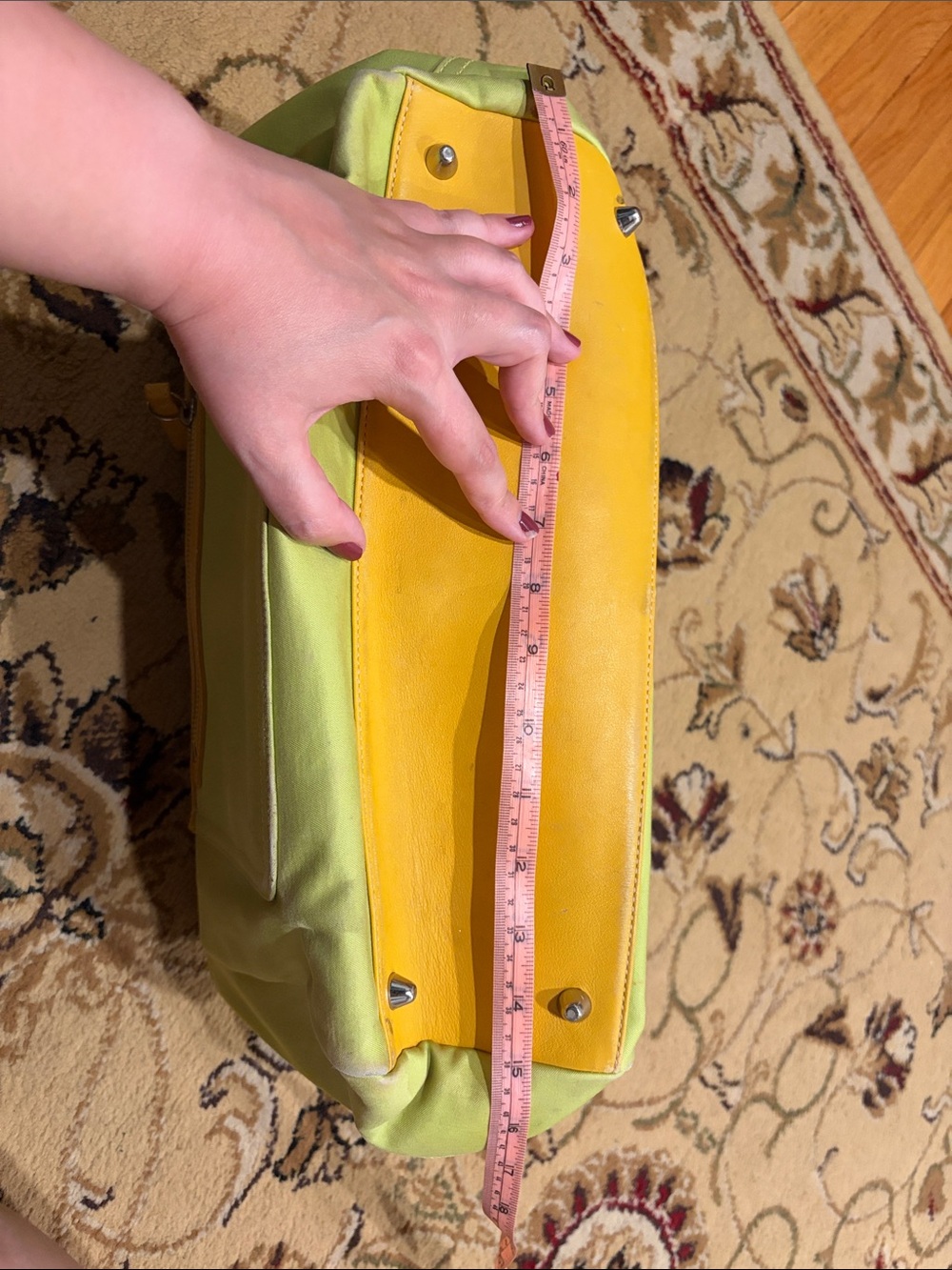 Rare Coach Yellow and Green Shoulder Bag with Soho Buckle and Turnlocks 9367 - Picture 10 of 12